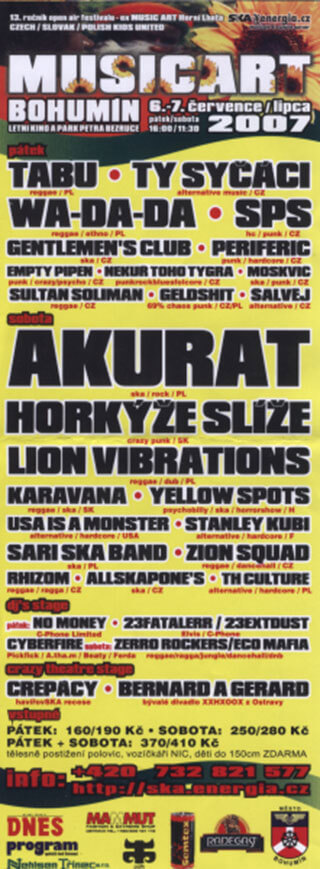 Koncert THCulture na MUSICART Festival - Bouhmin (cz) 07.07.2007