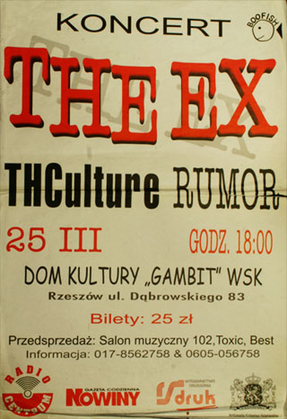 Concert  THCulture and THE EX - Rzeszow 25.03.2000